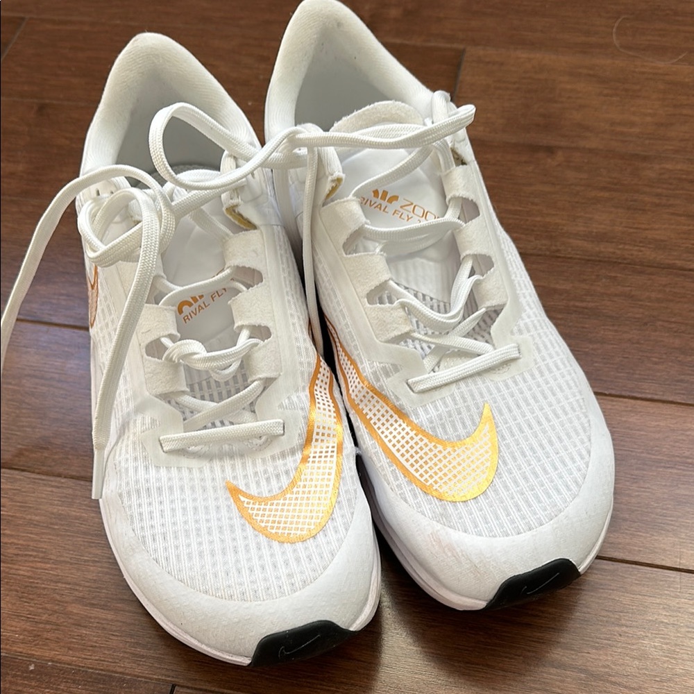 Nike Air Zoom Rival Fly 3 Women's White and Gold Running Shoes